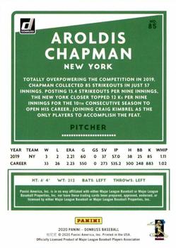 2020 Donruss - Season Stat Line #85 Aroldis Chapman Back