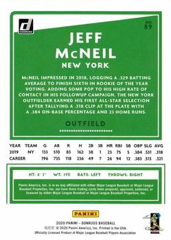 2020 Donruss - Season Stat Line #89 Jeff McNeil Back