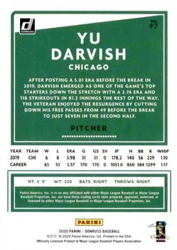 2020 Donruss - Season Stat Line #97 Yu Darvish Back