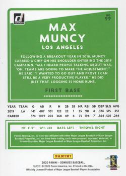 2020 Donruss - Season Stat Line #99 Max Muncy Back