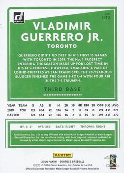 2020 Donruss - Season Stat Line #102 Vladimir Guerrero Jr. Back