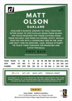 2020 Donruss - Season Stat Line #103 Matt Olson Back