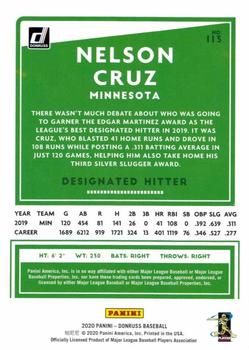 2020 Donruss - Season Stat Line #113 Nelson Cruz Back