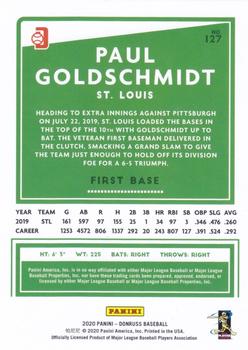 2020 Donruss - Season Stat Line #127 Paul Goldschmidt Back