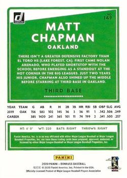 2020 Donruss - Season Stat Line #149 Matt Chapman Back