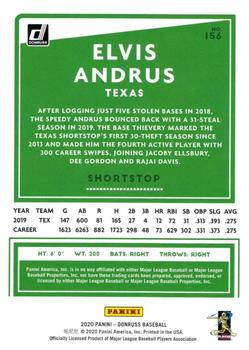 2020 Donruss - Season Stat Line #156 Elvis Andrus Back