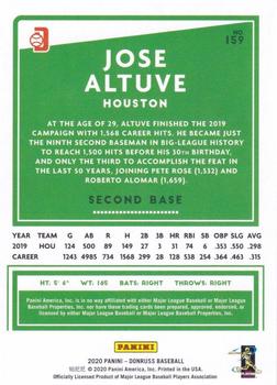 2020 Donruss - Season Stat Line #159 Jose Altuve Back