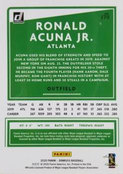 2020 Donruss - Season Stat Line #170 Ronald Acuna Jr. Back
