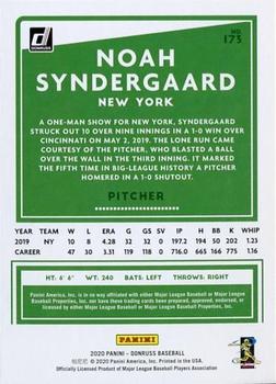 2020 Donruss - Season Stat Line #173 Noah Syndergaard Back