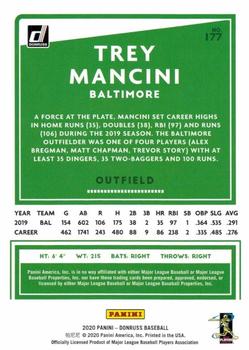 2020 Donruss - Season Stat Line #177 Trey Mancini Back