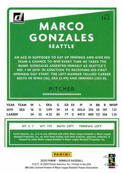 2020 Donruss - Season Stat Line #182 Marco Gonzales Back