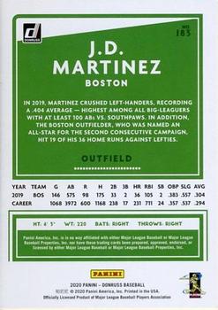 2020 Donruss - Season Stat Line #183 J.D. Martinez Back