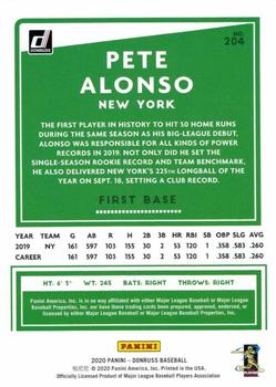 2020 Donruss - Season Stat Line #204 Pete Alonso Back