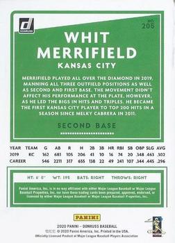 2020 Donruss - Season Stat Line #205 Whit Merrifield Back