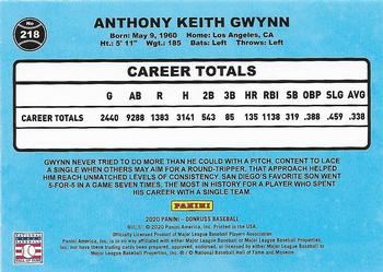 2020 Donruss - Season Stat Line #218 Tony Gwynn Back
