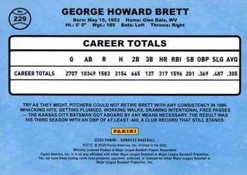 2020 Donruss - Season Stat Line #229 George Brett Back