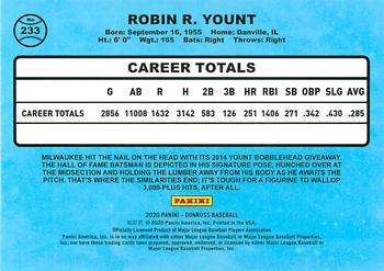 2020 Donruss - Season Stat Line #233 Robin Yount Back