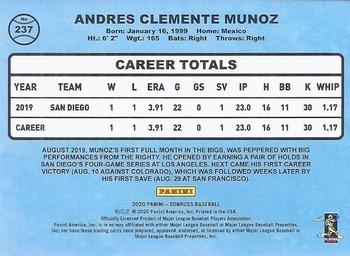 2020 Donruss - Season Stat Line #237 Andres Munoz Back