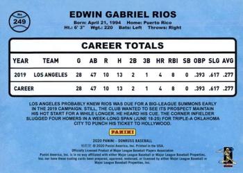 2020 Donruss - Season Stat Line #249 Edwin Rios Back