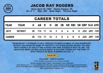2020 Donruss - Season Stat Line #260 Jake Rogers Back