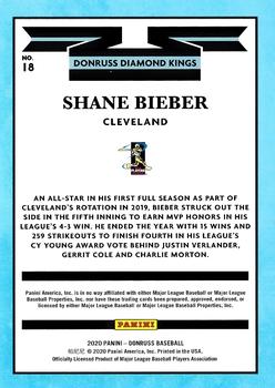 2020 Donruss - Baby Shark Emoji #18 Shane Bieber Back