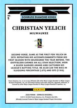 2020 Donruss - One Hundred Emoji #5 Christian Yelich Back