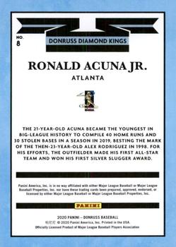 2020 Donruss - Number One Emoji #8 Ronald Acuna Jr. Back