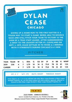 2020 Donruss - Presidential Collection #53 Dylan Cease Back