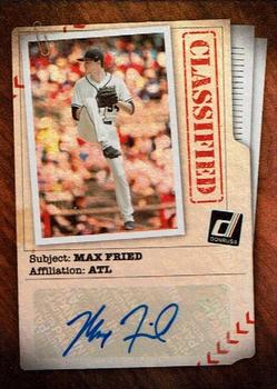 2020 Donruss - Classified Signatures #CLS-MF Max Fried Front