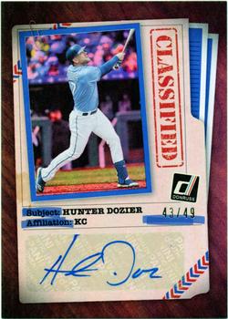 2020 Donruss - Classified Signatures Blue #CLS-HD Hunter Dozier Front