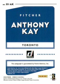 2020 Donruss - Signature Series #SS-AK Anthony Kay Back