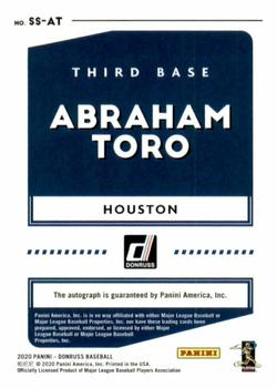2020 Donruss - Signature Series #SS-AT Abraham Toro Back
