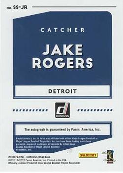 2020 Donruss - Signature Series #SS-JR Jake Rogers Back