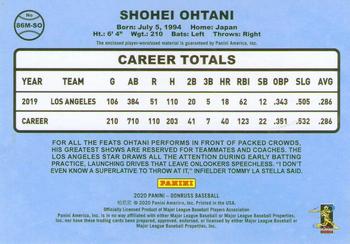 2020 Donruss - Retro 1986 Materials #86M-SO Shohei Ohtani Back