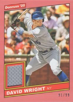 2020 Donruss - Retro 1986 Materials Red #86M-DW David Wright Front