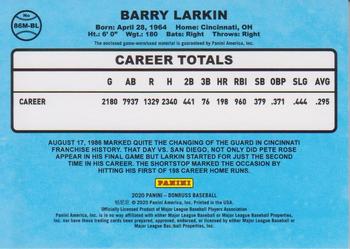 2020 Donruss - Retro 1986 Materials Black #86M-BL Barry Larkin Back