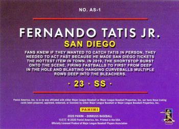 2020 Donruss - As Seen Rapture #AS-1 Fernando Tatis Jr. Back