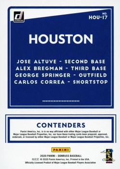 2020 Donruss - Contenders #HOU-17 Jose Altuve / Alex Bregman / George Springer / Carlos Correa Back