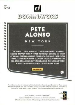 2020 Donruss - Dominators #D-2 Pete Alonso Back