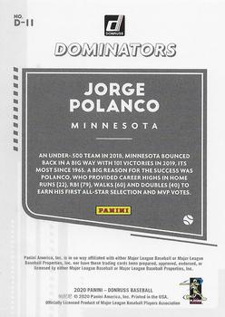 2020 Donruss - Dominators Pink Fireworks #D-11 Jorge Polanco Back