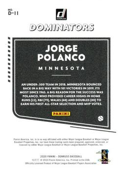 2020 Donruss - Dominators Rapture #D-11 Jorge Polanco Back