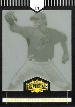 2007 Topps Triple Threads - Framed Printing Plates Yellow #2 Barry Zito Front