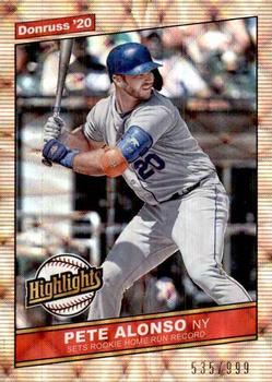 2020 Donruss - Highlights #H-4 Pete Alonso Front