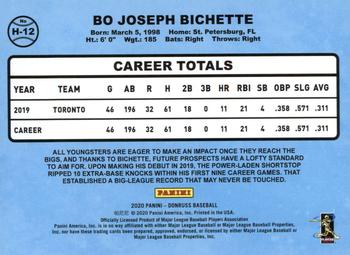 2020 Donruss - Highlights #H-12 Bo Bichette Back