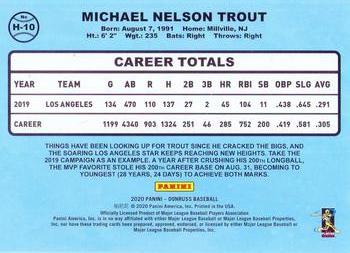 2020 Donruss - Highlights Rapture #H-10 Mike Trout Back