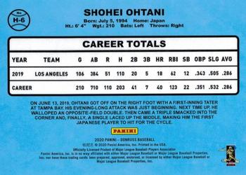 2020 Donruss - Highlights Silver #H-6 Shohei Ohtani Back