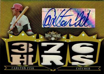 2007 Topps Triple Threads - Relics Autographs Gold #TTRA166 Carlton Fisk Front