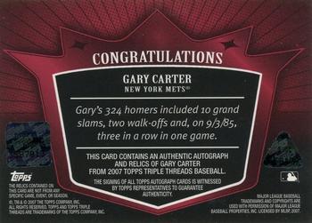 2007 Topps Triple Threads - Relics Autographs Platinum #TTRA139 Gary Carter Back