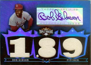 2007 Topps Triple Threads - Relics Autographs Sapphire #TTRA99 Bob Gibson Front