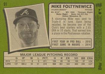 2020 Topps Heritage - White #91 Mike Foltynewicz Back